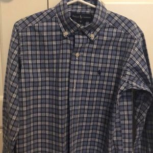 Boys Ralph Lauren blue plaid dress shirt